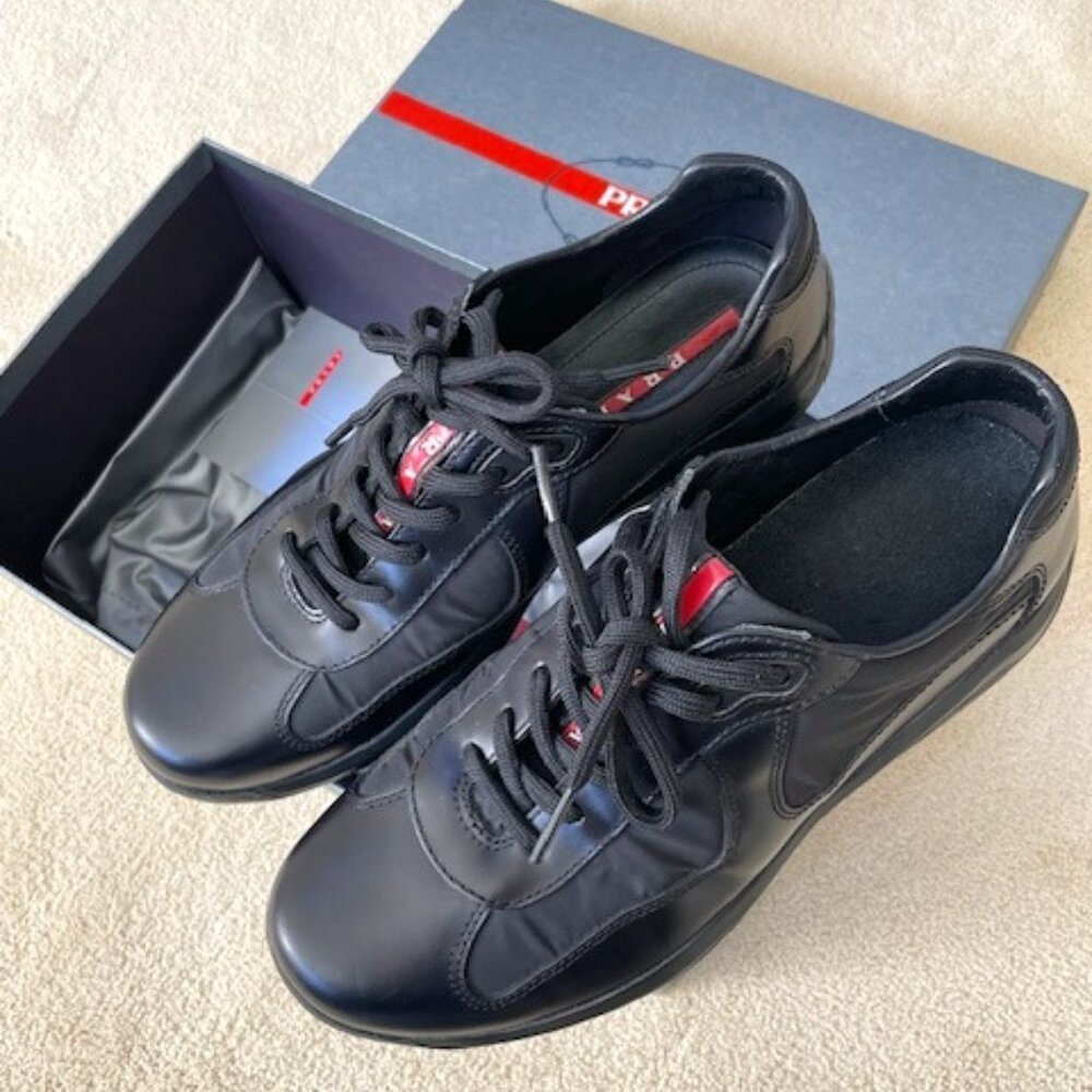 Prada America Cup sneaker. Nero black color. UK Size 5.